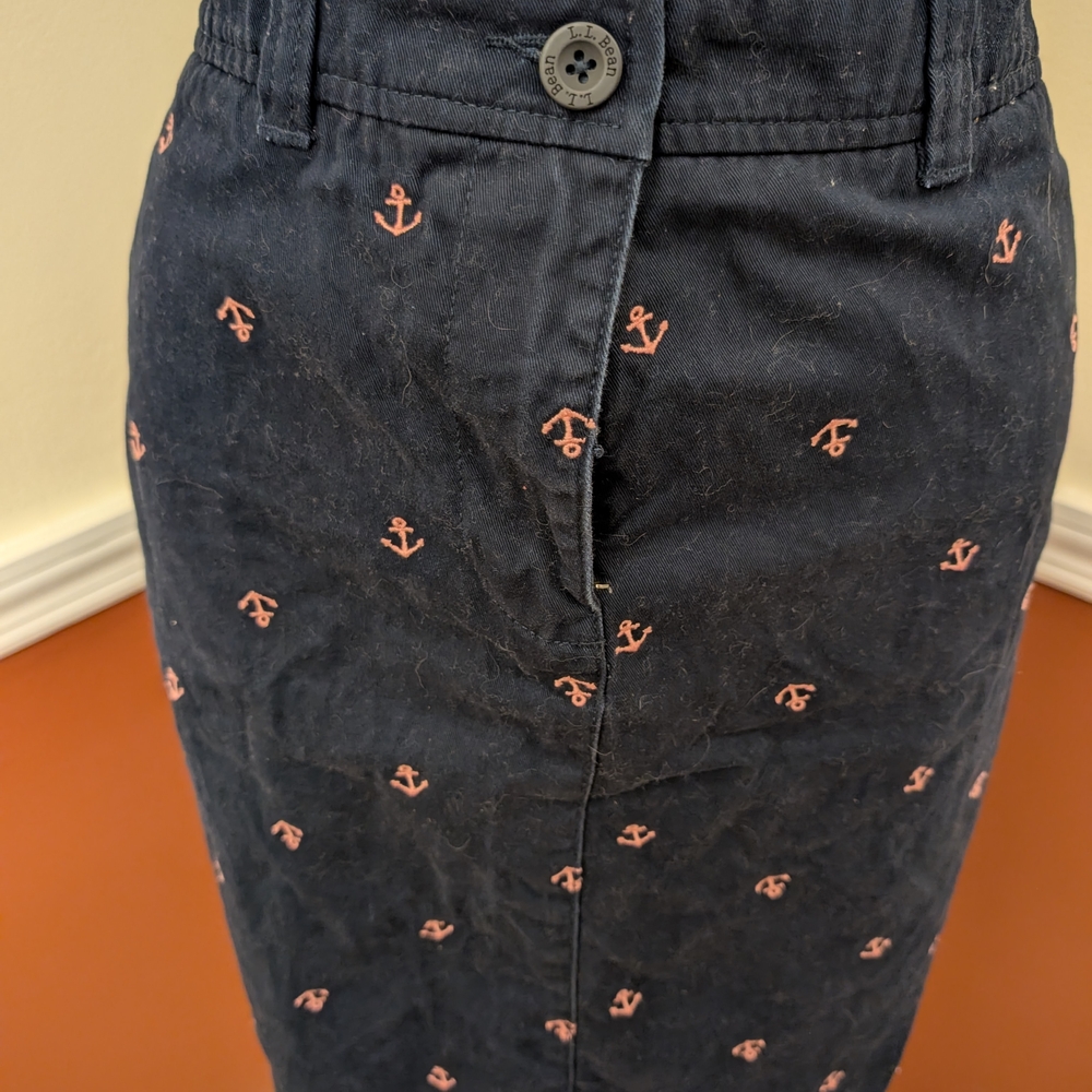 L.L. Bean Nautical Pencil Skirt